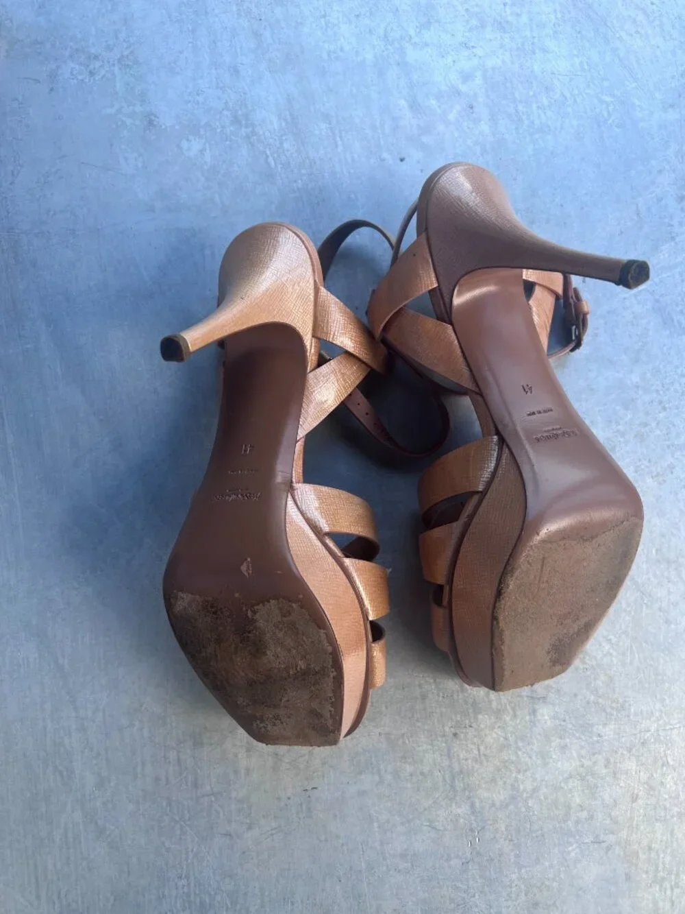 YSL Tribute Strappy Platform Sandals Size 11 / 41